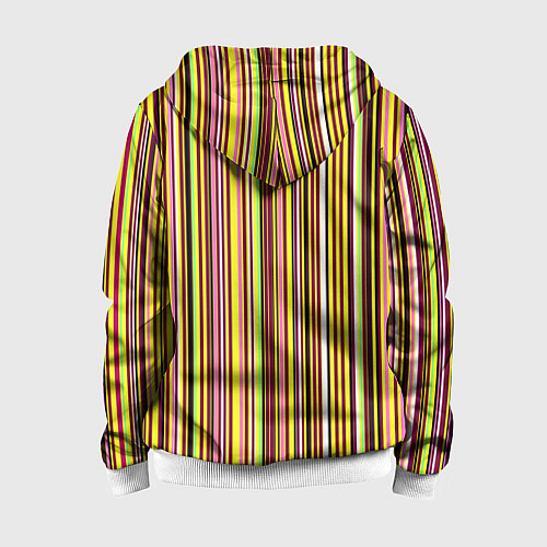 Детская толстовка на молнии Жёлто-розовый сочетание полосатое / 3D-Белый – фото 2