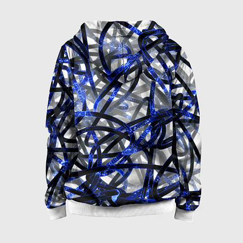 Детская толстовка на молнии Синие энергетические кабели / 3D-Белый – фото 2