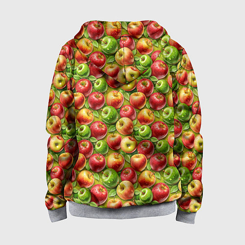 Детская толстовка на молнии Ароматные сочные яблоки / 3D-Меланж – фото 2