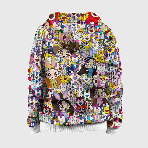 Детская толстовка на молнии Right now NewJeans and Takashi Murakami / 3D-Белый – фото 2