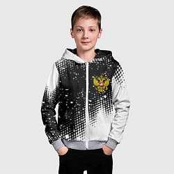 Толстовка на молнии детская Герб Росси краски, цвет: 3D-меланж — фото 2
