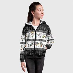 Толстовка на молнии детская Кокопелли - боги индейцев хайда, цвет: 3D-черный — фото 2