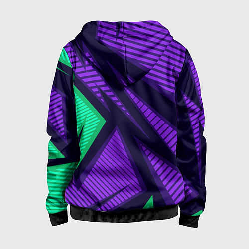 Детская толстовка на молнии Абстрактный узор с геометрической концепцией / 3D-Черный – фото 2