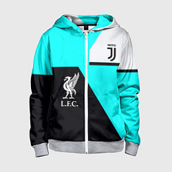 Детская толстовка на молнии Juventus x Liverpool geometry