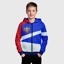 Толстовка на молнии детская СССР геометрия спорт, цвет: 3D-синий — фото 2