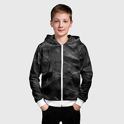 Толстовка на молнии детская Текстура темной скалы, цвет: 3D-белый — фото 2