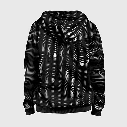 Детская толстовка на молнии Чёрная оптическая иллюзия из точек / 3D-Черный – фото 2