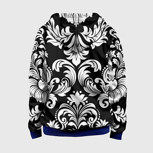 Детская толстовка на молнии Дамасский орнамент / 3D-Синий – фото 2
