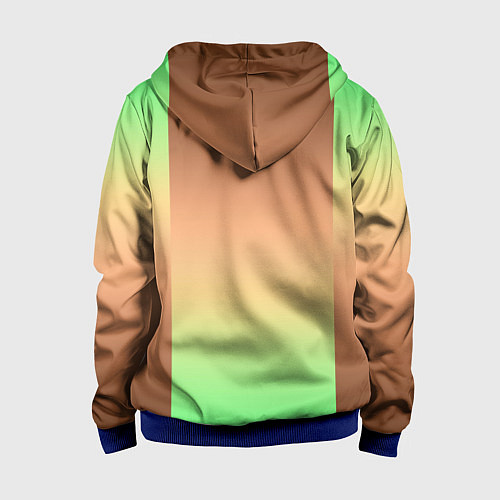 Детская толстовка на молнии Фисташковый комбинированный градиент / 3D-Синий – фото 2