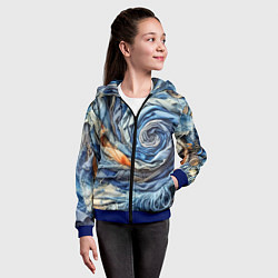 Толстовка на молнии детская Джинсовая воронка - модный тренд, цвет: 3D-синий — фото 2