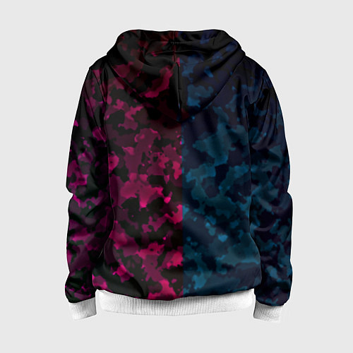 Детская толстовка на молнии PUBG camo texture / 3D-Белый – фото 2