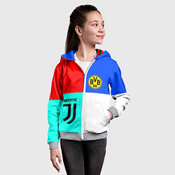 Толстовка на молнии детская Juventus x Borussia, цвет: 3D-меланж — фото 2