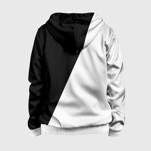 Детская толстовка на молнии Чёрное и белое / 3D-Белый – фото 2