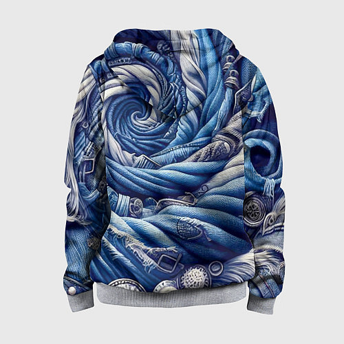Детская толстовка на молнии Denim funnel - fashion trend / 3D-Меланж – фото 2