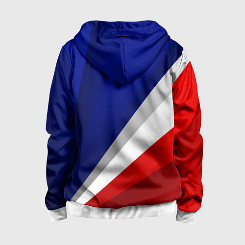 Детская толстовка на молнии Россия - униформа федерации / 3D-Белый – фото 2