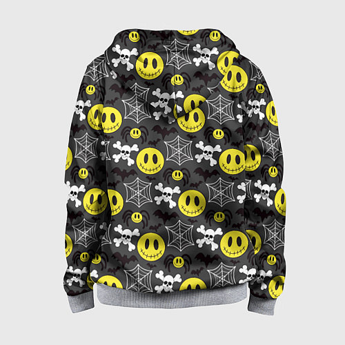 Детская толстовка на молнии Смайлик хэллоуин / 3D-Меланж – фото 2