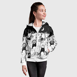 Толстовка на молнии детская Коты с креативными хвостами, цвет: 3D-белый — фото 2