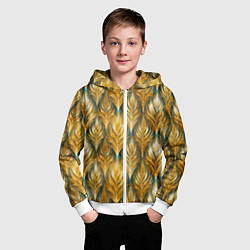 Толстовка на молнии детская Золото осени травинки, цвет: 3D-белый — фото 2