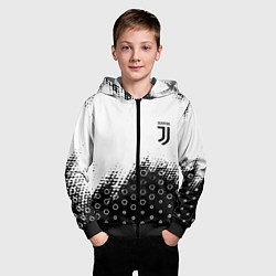 Толстовка на молнии детская Juventus sport steel, цвет: 3D-черный — фото 2