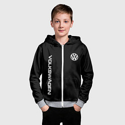 Толстовка на молнии детская Volkswagen logo white, цвет: 3D-меланж — фото 2