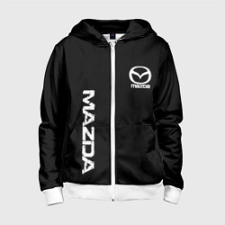 Детская толстовка на молнии Mazda white logo