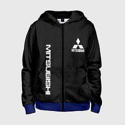 Детская толстовка на молнии Mitsubishi logo white auto