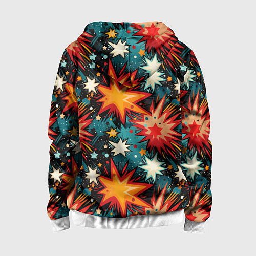 Детская толстовка на молнии Граффити звёзды и космос / 3D-Белый – фото 2