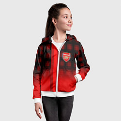 Толстовка на молнии детская Arsenal fc sport geometry steel, цвет: 3D-белый — фото 2