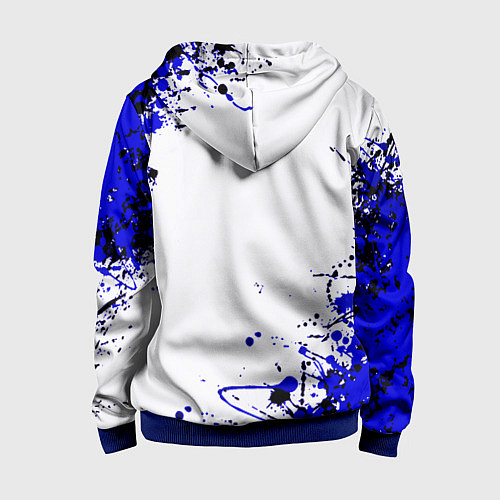 Детская толстовка на молнии Ведьмак лого краски / 3D-Синий – фото 2
