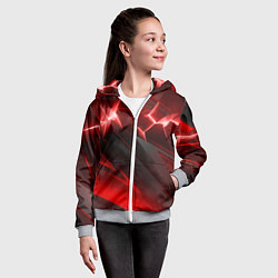 Толстовка на молнии детская Яркая красная объемная абстракция, цвет: 3D-меланж — фото 2