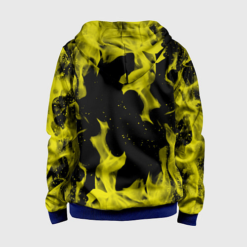 Детская толстовка на молнии PUBG жёлтый огонь / 3D-Синий – фото 2