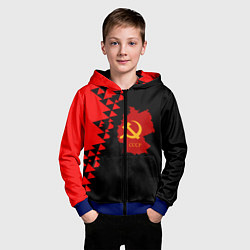 Толстовка на молнии детская СССР геометрия прошлого, цвет: 3D-синий — фото 2