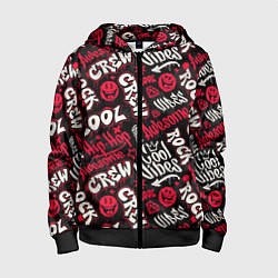 Толстовка на молнии детская Крутая команда, цвет: 3D-черный