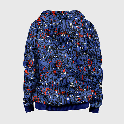 Детская толстовка на молнии Человечки панки / 3D-Синий – фото 2