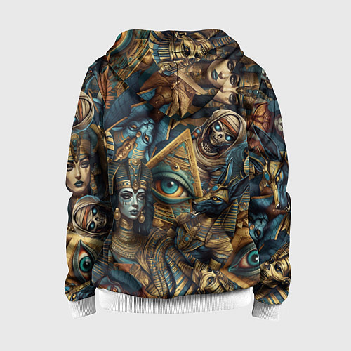 Детская толстовка на молнии Фараон Клеопатра и Божества древнего Египта / 3D-Белый – фото 2