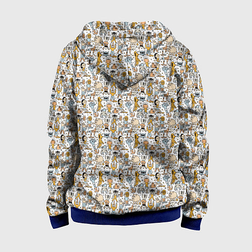 Детская толстовка на молнии Человечки и монстры / 3D-Синий – фото 2