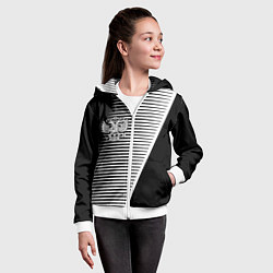 Толстовка на молнии детская Герб текстура геомтерия, цвет: 3D-белый — фото 2