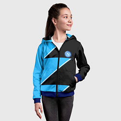 Толстовка на молнии детская Napoli fc geometry blue, цвет: 3D-синий — фото 2