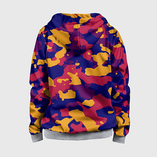 Детская толстовка на молнии Камуфляж армейский / 3D-Меланж – фото 2