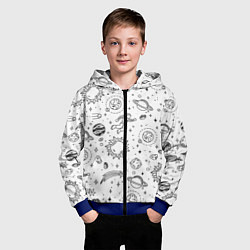 Толстовка на молнии детская Космически, цвет: 3D-синий — фото 2