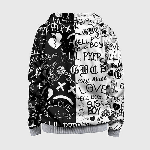 Детская толстовка на молнии Lii Peep pattern rap / 3D-Меланж – фото 2