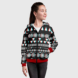 Толстовка на молнии детская Stalker glitch game, цвет: 3D-красный — фото 2