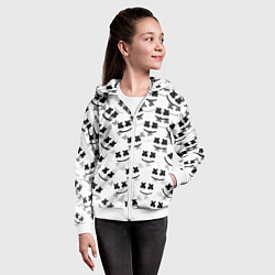 Толстовка на молнии детская Marshmello dj pattern, цвет: 3D-белый — фото 2