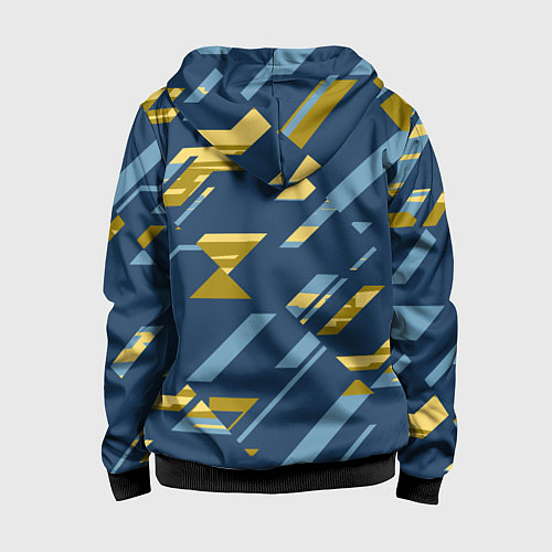 Детская толстовка на молнии Абстракция текстуры спортивной формы / 3D-Черный – фото 2