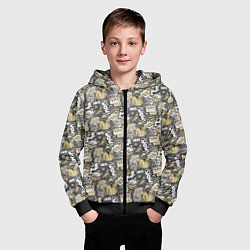 Толстовка на молнии детская Комикс инкогнито паттерн поп-арт, цвет: 3D-черный — фото 2