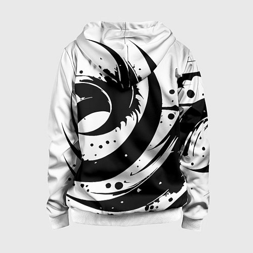 Детская толстовка на молнии Ai art black and white abstraction / 3D-Белый – фото 2