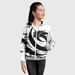 Толстовка на молнии детская Ai art black and white abstraction, цвет: 3D-меланж — фото 2