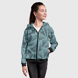 Толстовка на молнии детская Абстракция разбитое стекло, цвет: 3D-черный — фото 2