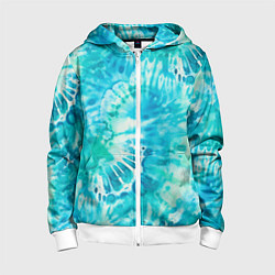 Толстовка на молнии детская Морская абстракция аммонит, цвет: 3D-белый