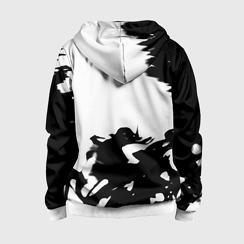Детская толстовка на молнии Juventus smoke black fire / 3D-Белый – фото 2